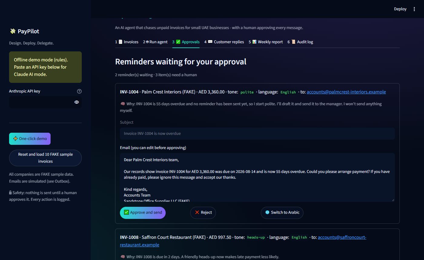 Approval queue with editable reminder